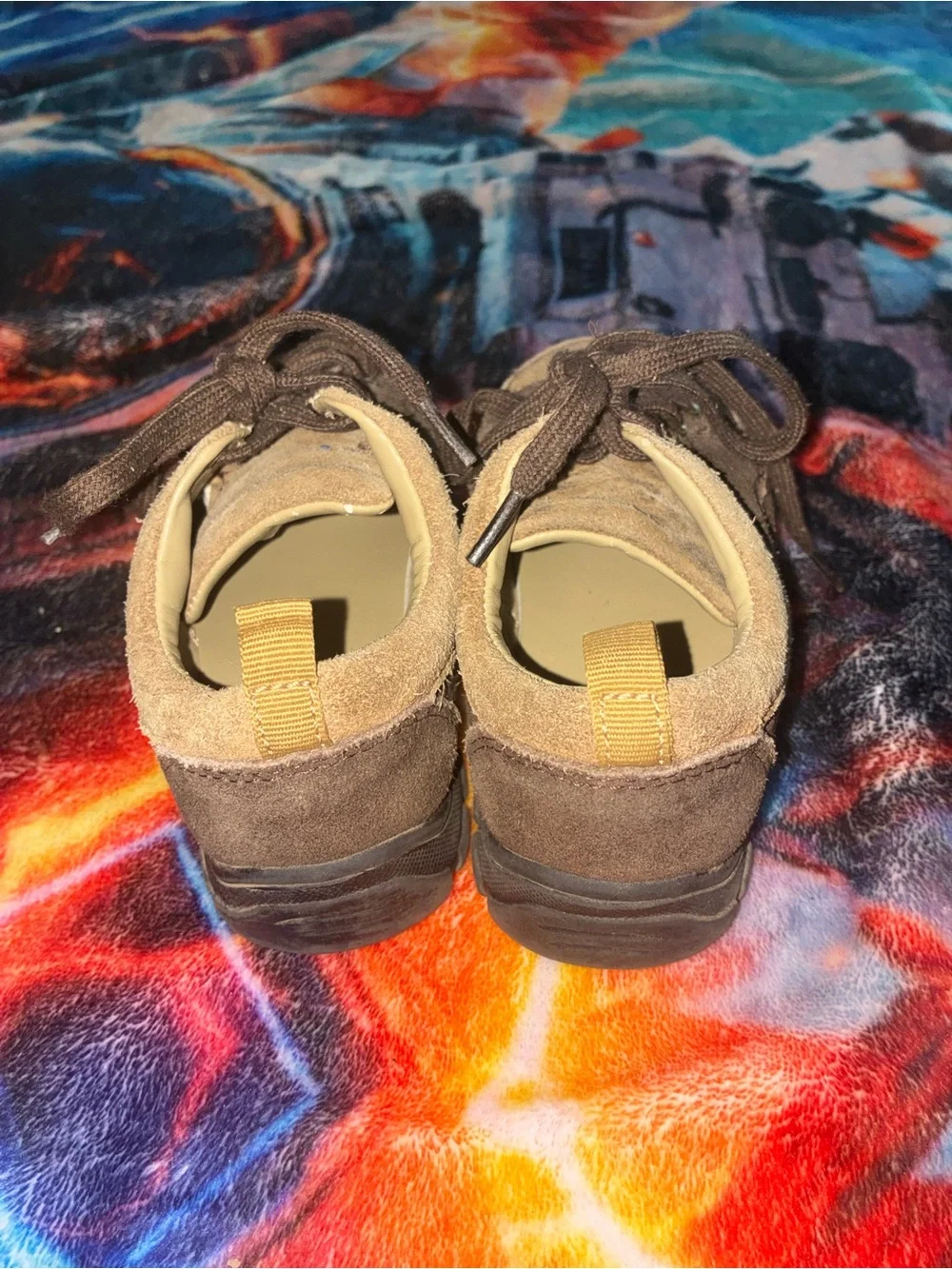 Kids Brown Suede Lace-Up Shoes